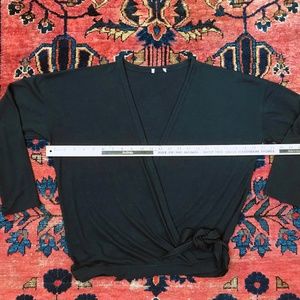 Ballet V neck wrap top black shirt shrug Large -XL